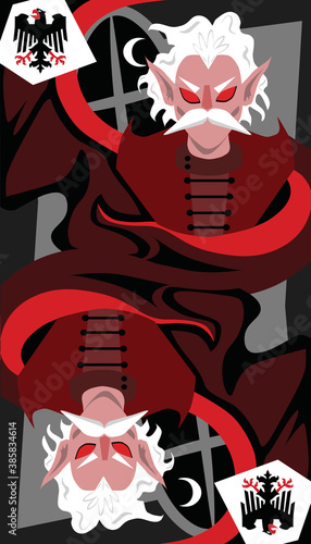 Dracula playing card vector illustration