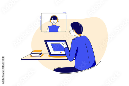 Job Interview Vector Illustration concept. Can use for web banner, infographics, hero images. Flat illustration isolated on white background.
