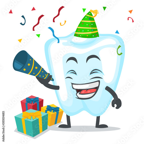 vector illustration of character or dental mascot