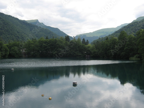 lake and mountains