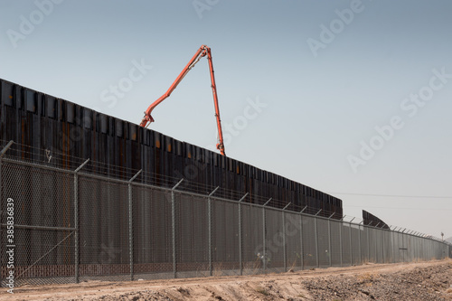The Border Wall that is being constructed along the US Mexican Border in El Paso, Texas  