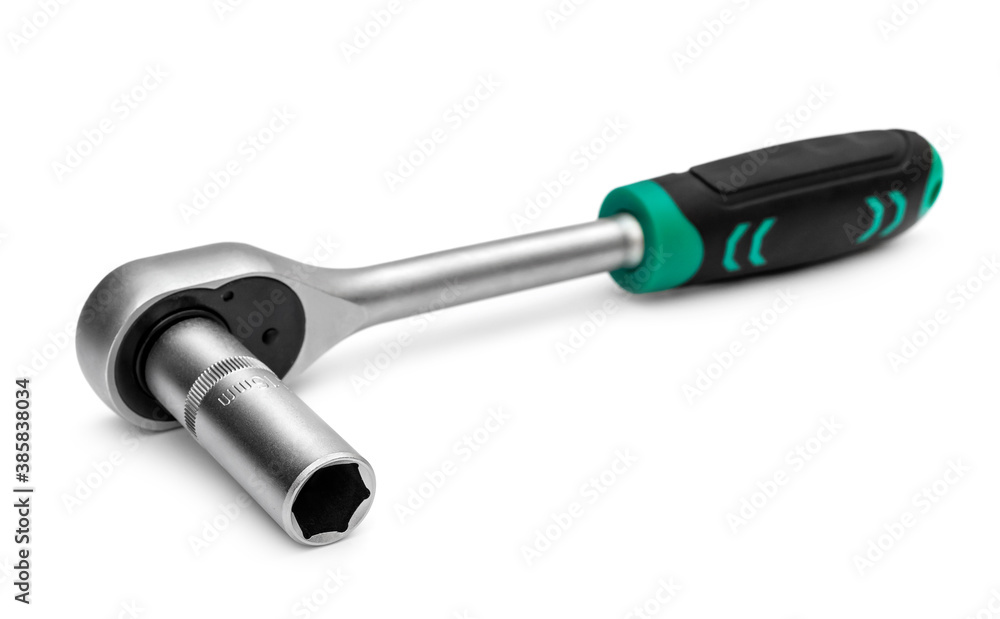 Ratchet wrench tool on a white background. Ratchet wrench tool on a white background.