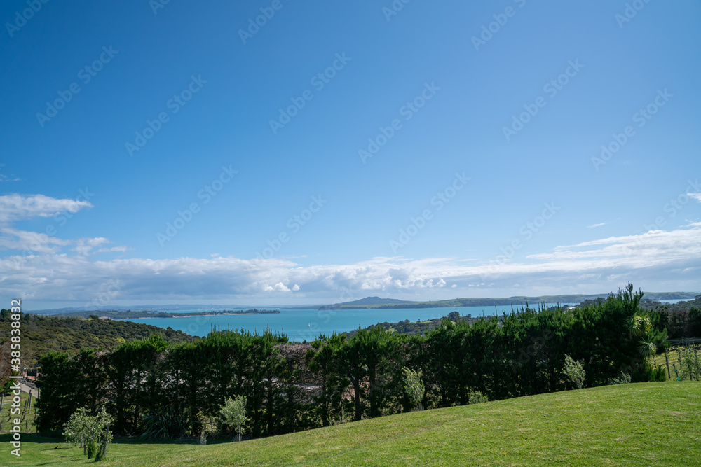 View to Rangitoto Island from Waiheke Island. View to Rangitoto Island from Waiheke Island.