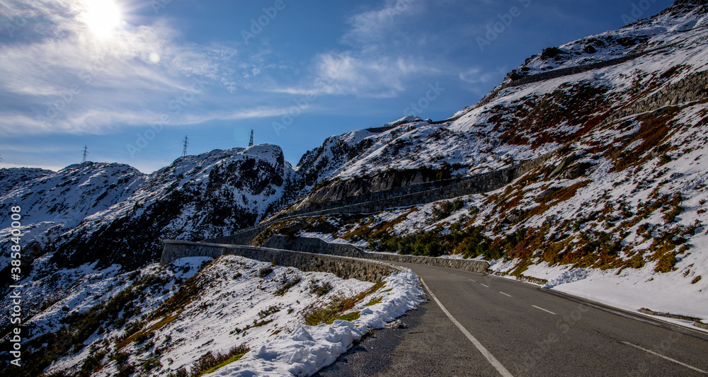Famous Grimselpass road in the Swiss Alps - travel photography