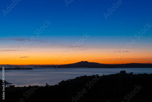 Sunset across Waitemata Harbour in Auckland