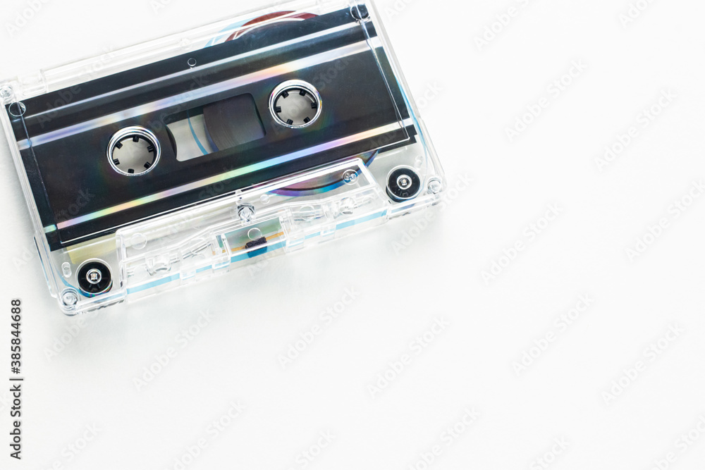 Obraz premium Cassette Tape on a White Background