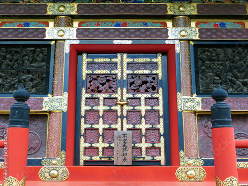 Colorful gate at Naritasan temple, Japan