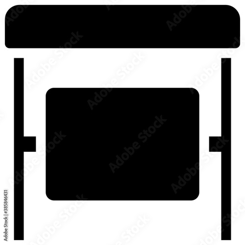 
A glyph icon image denoting billboard 
