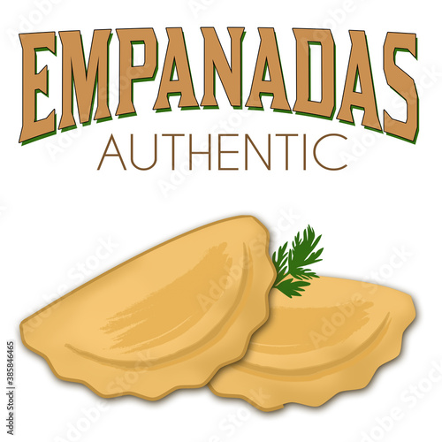 Two empanadas on a white background
