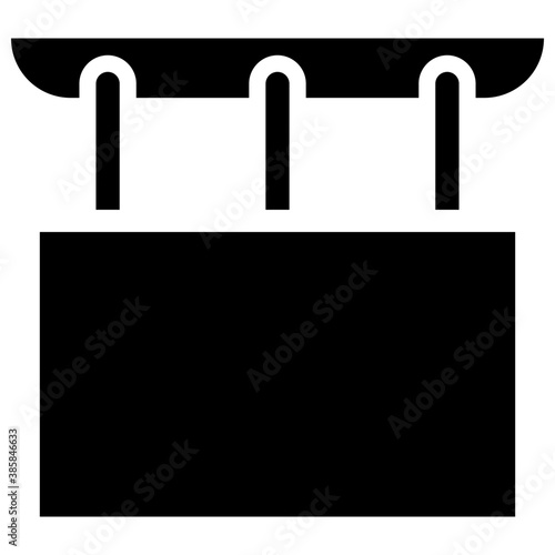 
A glyph icon image denoting billboard 
