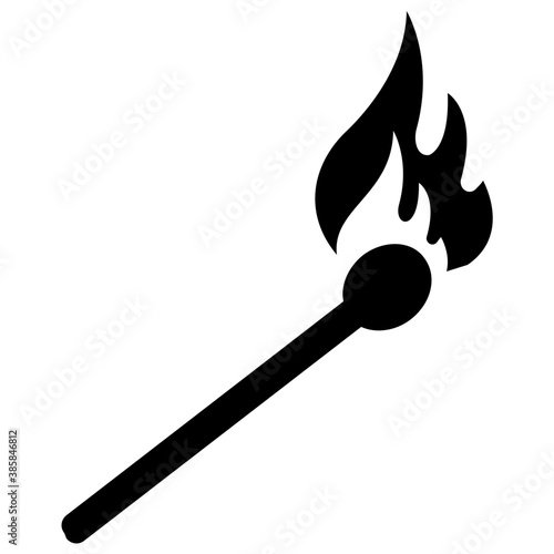 
Stick burning with fire known as matchstick 
