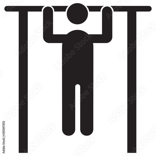  Icon of a human avatar doing pull ups 