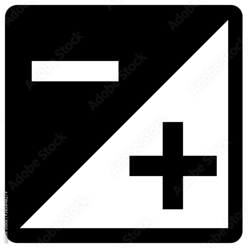 
Plus and minus sign in a box is the icon of zoom photo 

