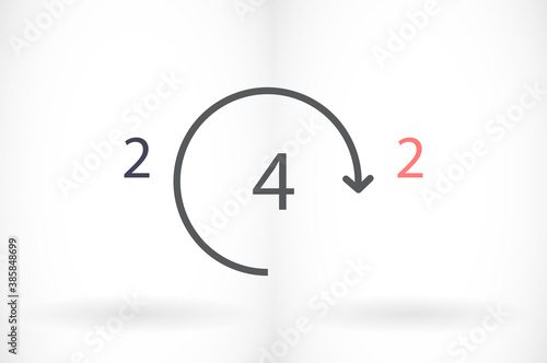 24 hours 10 eps bond icon design vector graphic