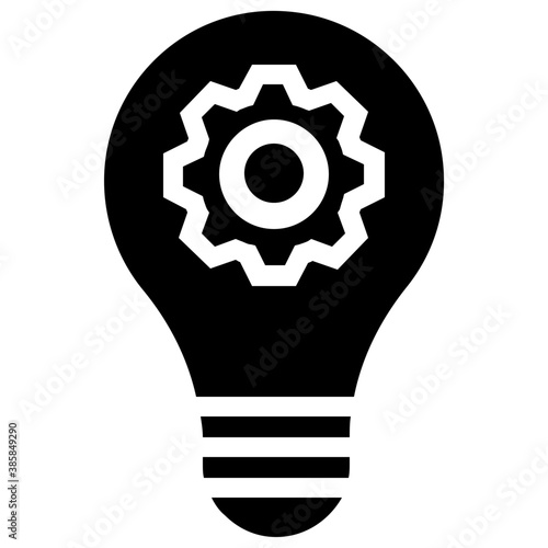  Glyph icon design of bulb, innovative idea concept 