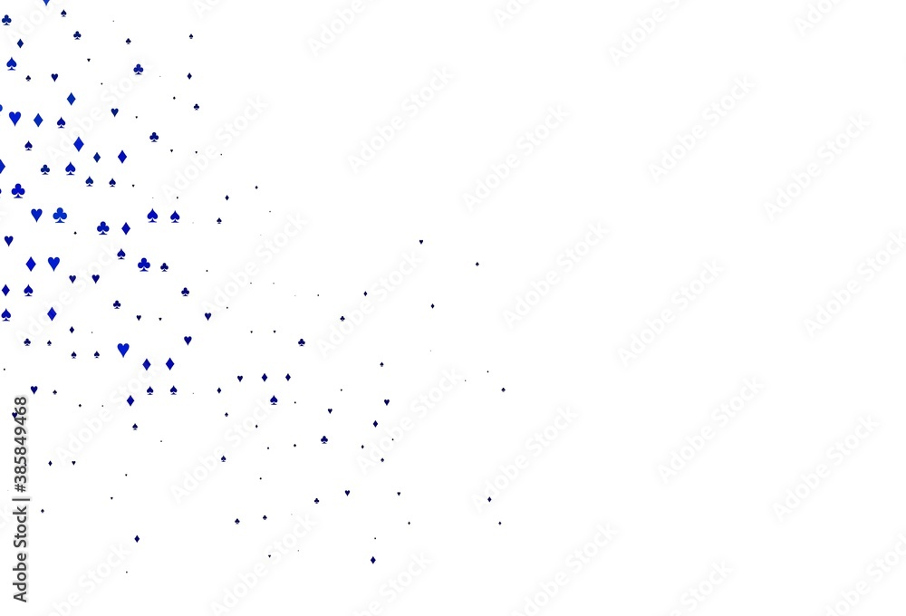 Light BLUE vector pattern with symbol of cards. Light BLUE vector pattern with symbol of cards.