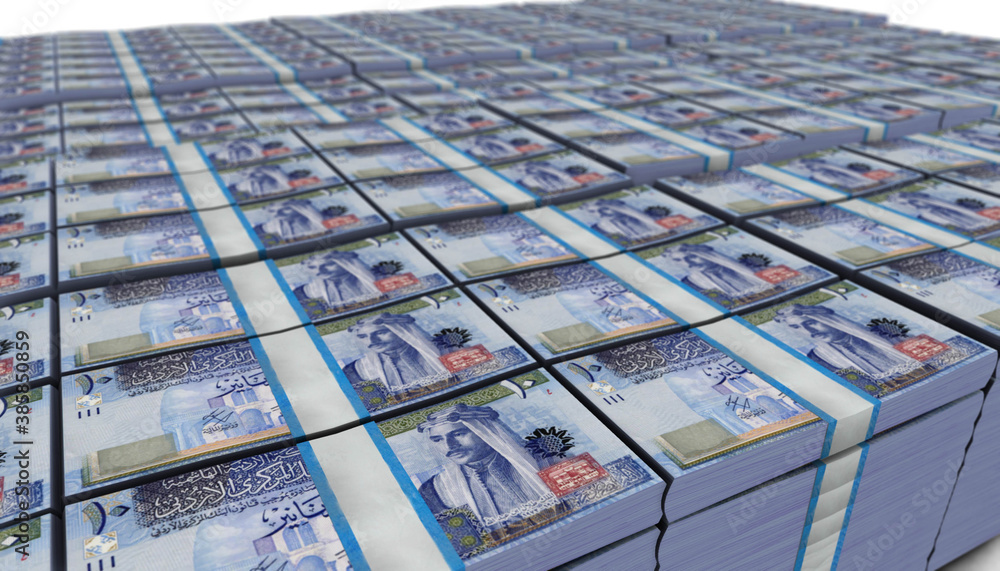 Fototapeta premium 3D Large Stack of Jordan Dinars Banknote