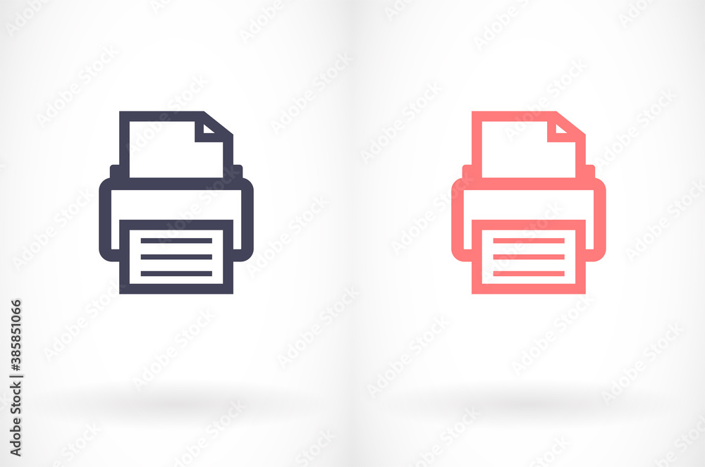 Printer vector icon on a white background. Vector illustration icon. for printing office paper Printer vector icon on a white background. Vector illustration icon. for printing office paper