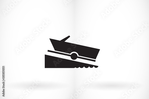 Motorboat vector icon on white background. vector icon Flat vector motorboat icon symbol sign from vector icon modern nautical collection for mobile concept