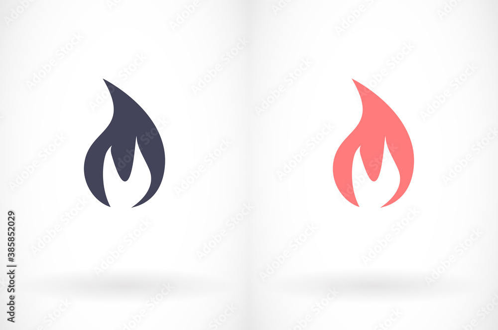 Fire flame icon. Black icon isolated on white background. Fire flame silhouette. Simple icon. Web site page and mobile app design vector Fire flame icon. Black icon isolated on white background. Fire flame silhouette. Simple icon. Web site page and mobile app design vector