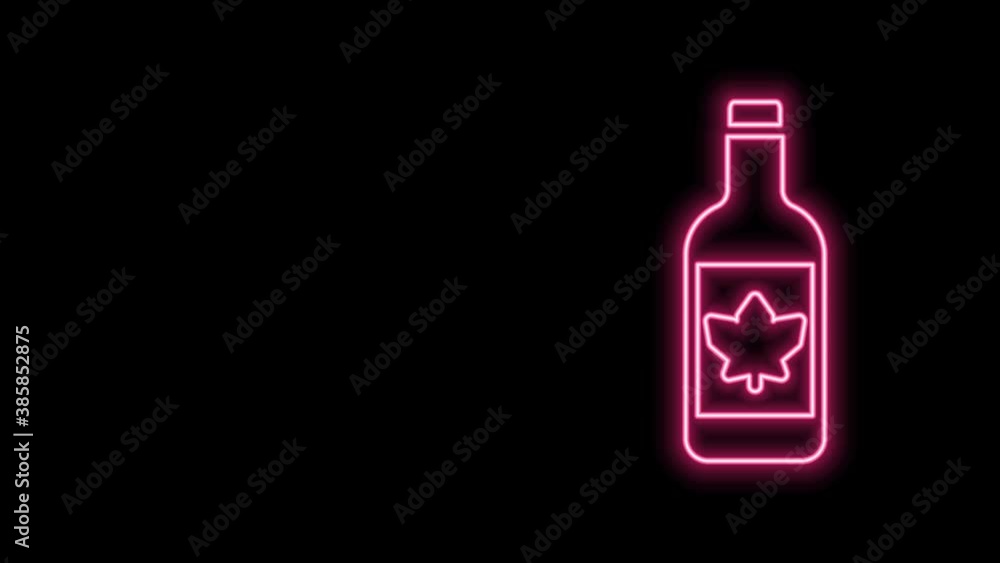 Glowing neon line Beer bottle icon isolated on black background. 4K Video motion graphic animation Glowing neon line Beer bottle icon isolated on black background. 4K Video motion graphic animation