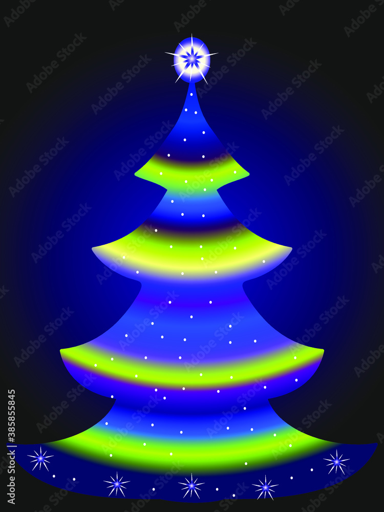 Christmas tree on a dark background. Christmas tree on a dark background.