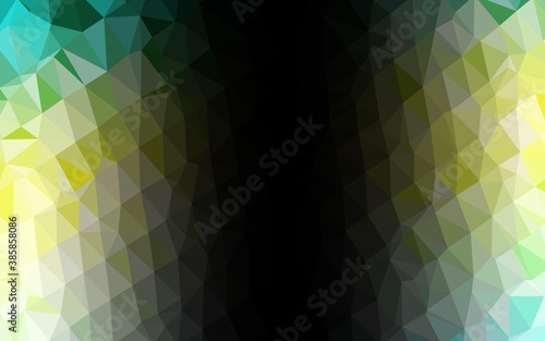 Light Green, Yellow vector triangle mosaic template.