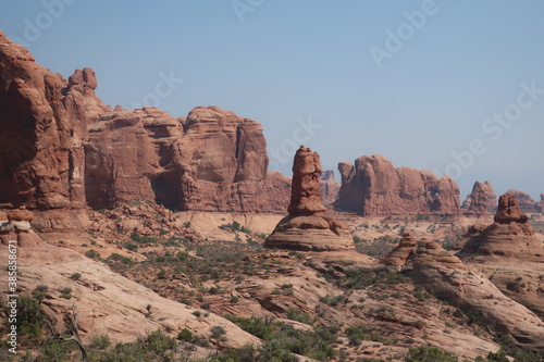 Rock formations in Arches in Utah