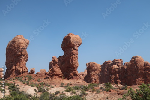 Rock formations in Arches in Utah