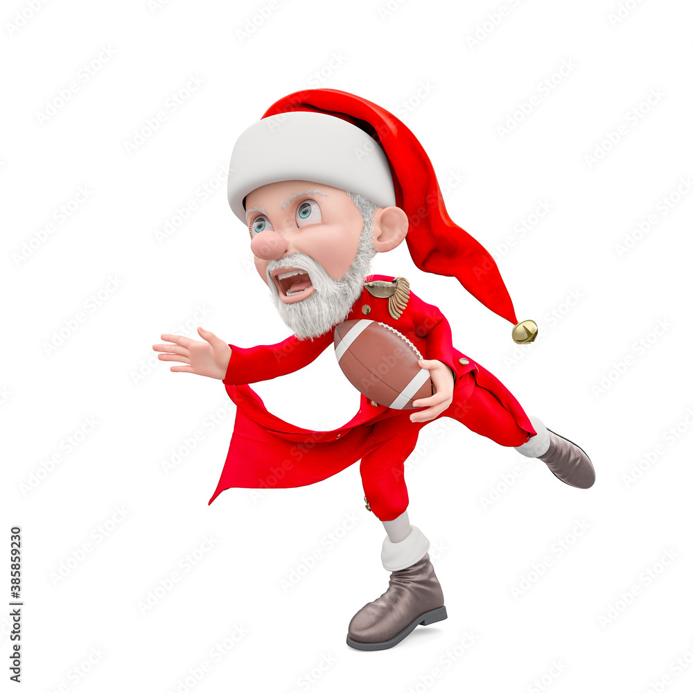 santa cartoon is playing american football santa cartoon is playing american football