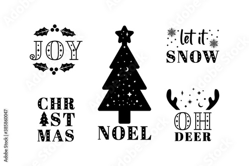 Christmas typography hand lettering graphic