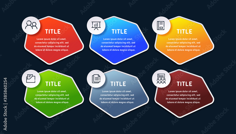 Business infographic template with 6 options Business infographic template with 6 options