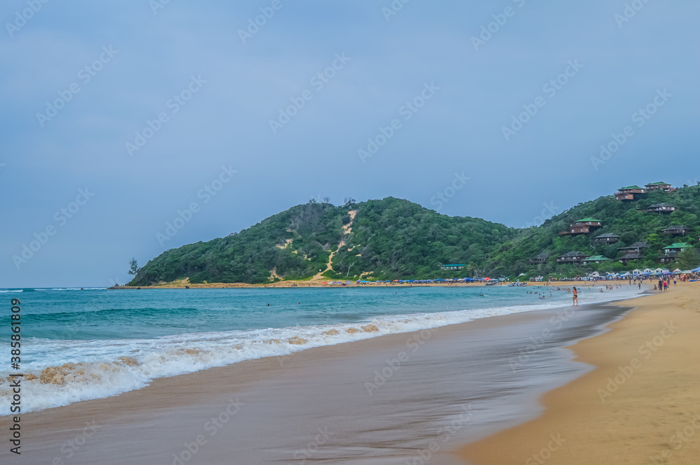 Ponta Do Ouro pristine beach and town in Mozambique coastline near border of South Africa