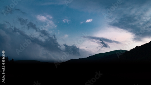 clouds over the mountains