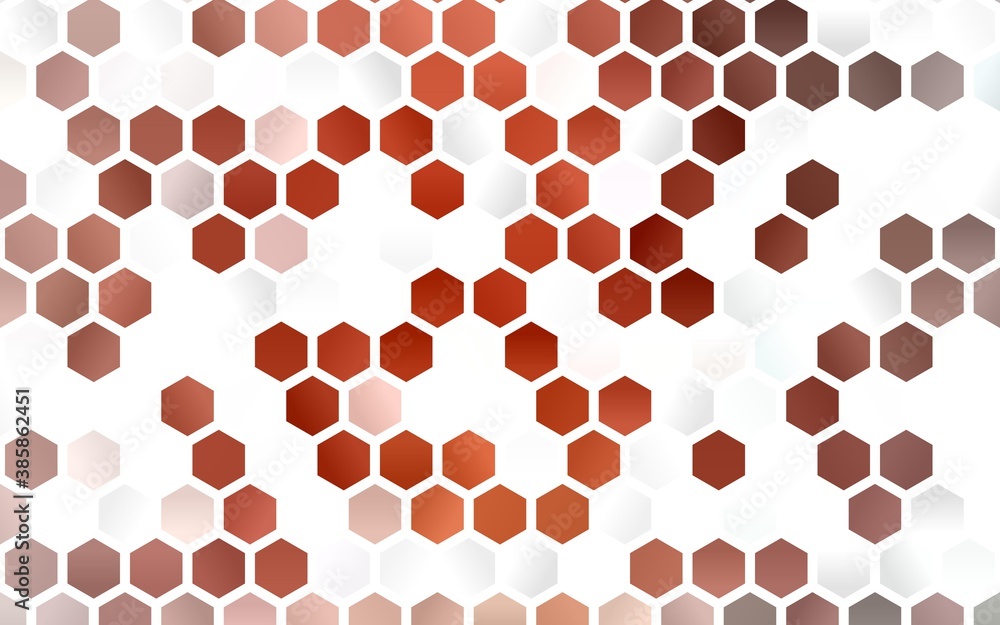 Light Red vector layout with hexagonal shapes. Light Red vector layout with hexagonal shapes.