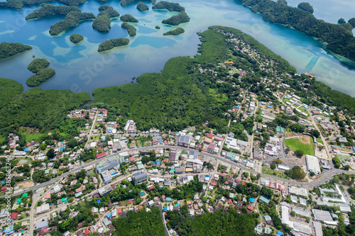 Aerial view of downtown Koror, Palau © Lightning Strike Pro