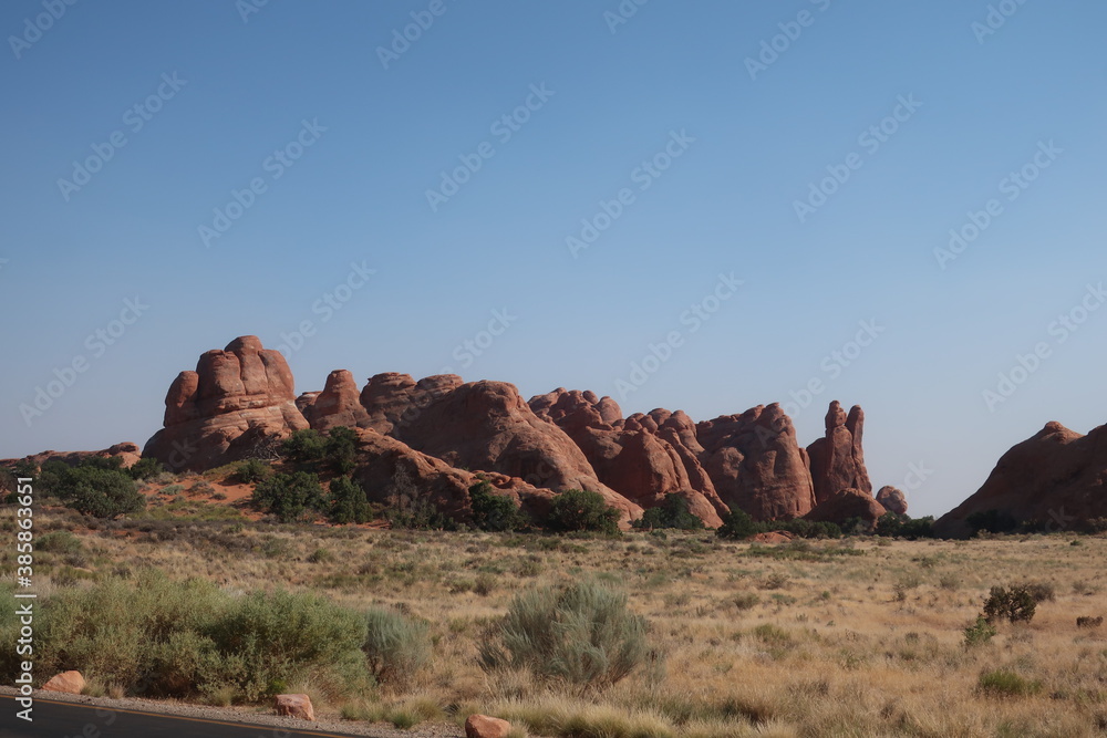 Rock formations in the distance in Utah Rock formations in the distance in Utah