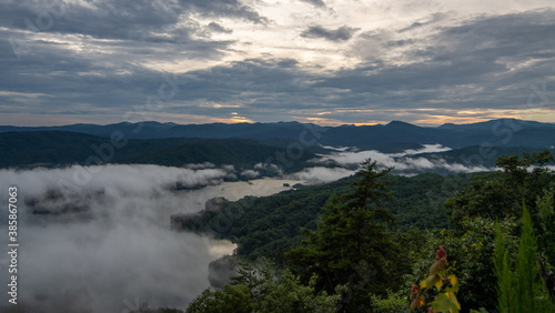 View of Lake Jocassee at sunset, from Jumping Off Rock, South Carolina © digidreamgrafix