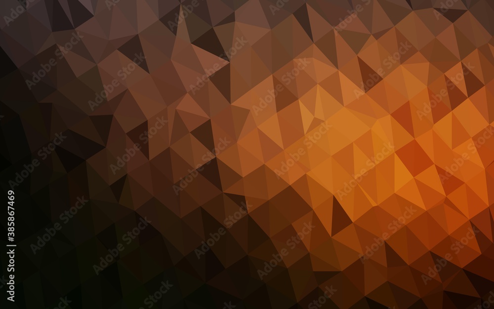 Obraz premium Dark Orange vector abstract polygonal texture.