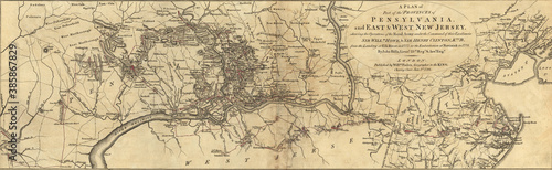 Fotografia Map of Pennsylvania and New Jersey