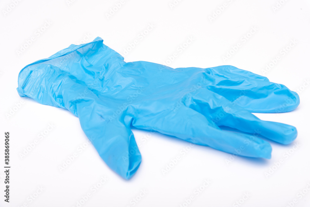 blue gloves isolated on white