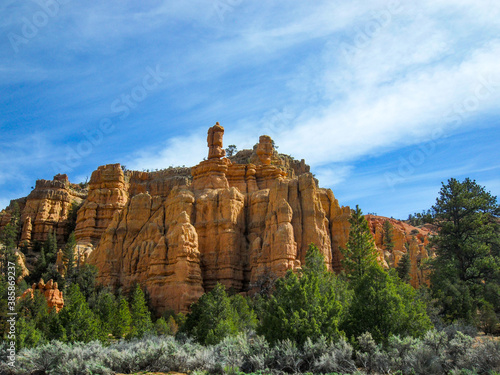 Geological rock formations in Bryce canyon national park, USA