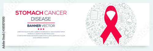 Creative (Stomach Cancer) disease Banner Word with Icons ,Vector illustration.	