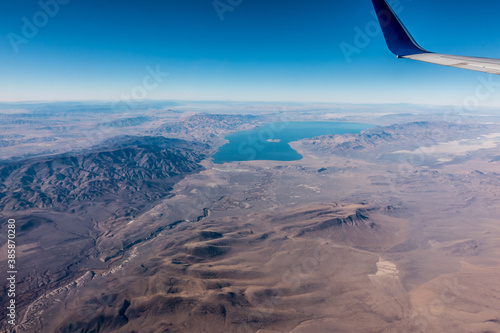 aerial view from airplane over reno nevada photo