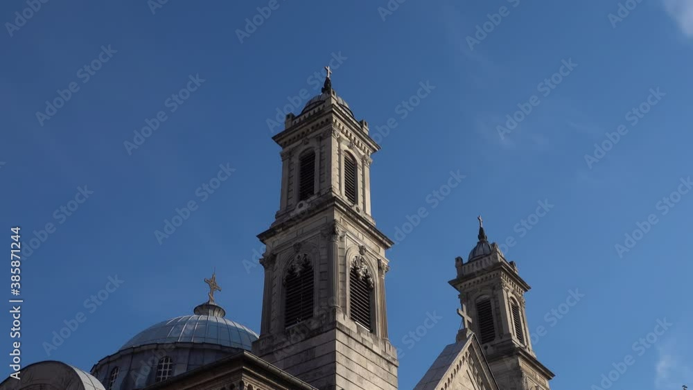 Exterior View Of Hagia Triada Greek Orthodox Church In Taksim Timelapse Exterior View Of Hagia Triada Greek Orthodox Church In Taksim Timelapse