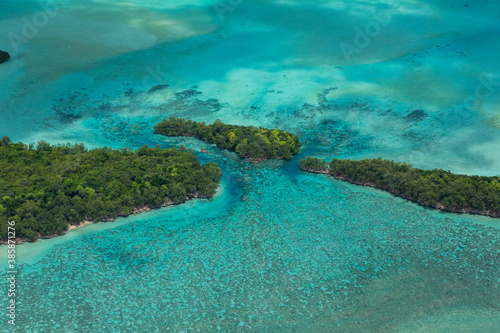 Tropical islands of Ngemelis in Palau, Aerial shot