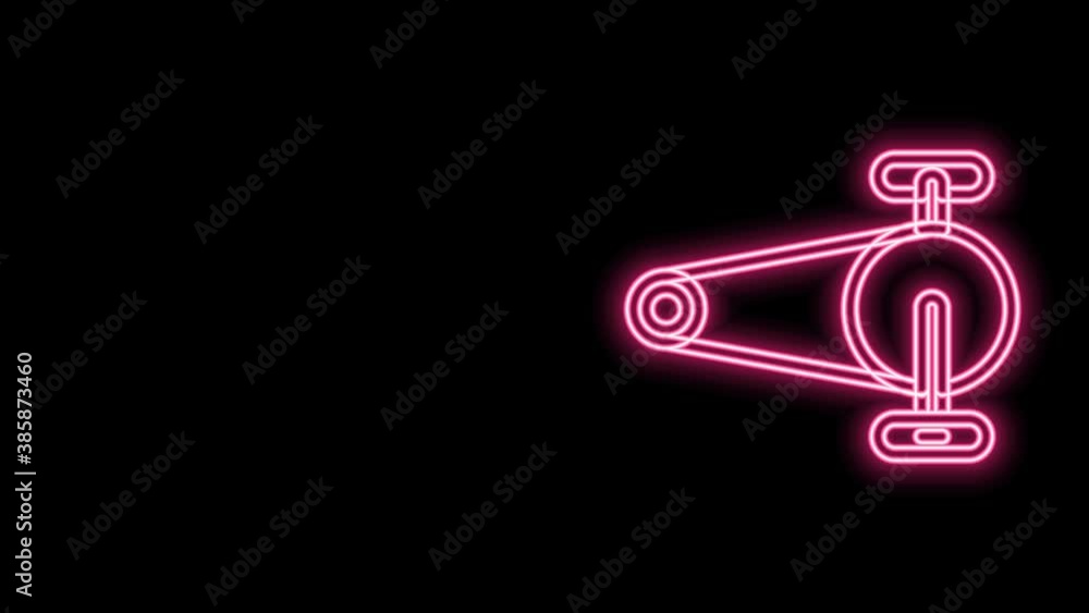 Glowing neon line Bicycle chain with cogwheels icon isolated on black background. Bike chain sprocket transmission. 4K Video motion graphic animation Glowing neon line Bicycle chain with cogwheels icon isolated on black background. Bike chain sprocket transmission. 4K Video motion graphic animation