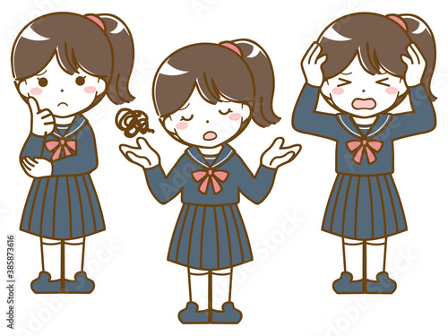困っている女子高生