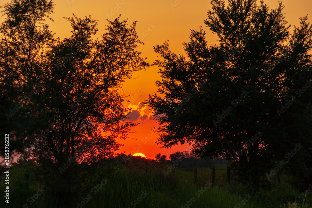 Beautiful orange sunset at dusk Beautiful orange sunset at dusk