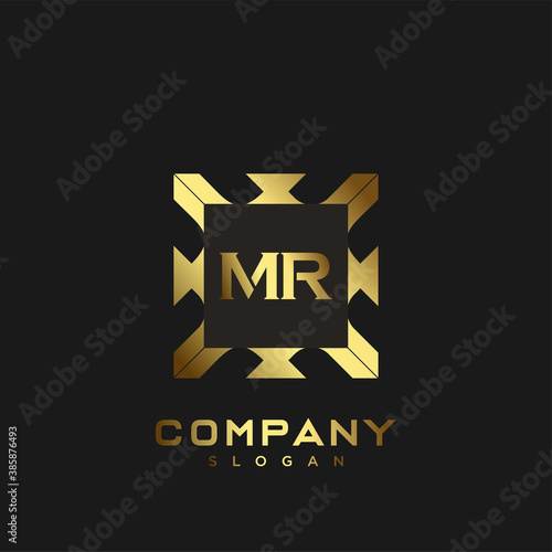 MR Premium monogram letter initials logo. minimalist symbol icon vector design. Luxury logotype Template.